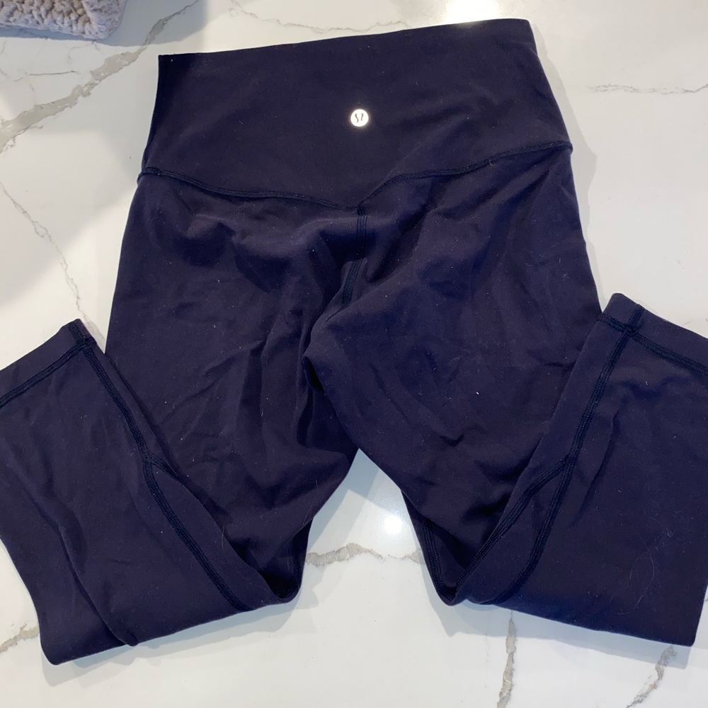 navy blue cropped align leggings